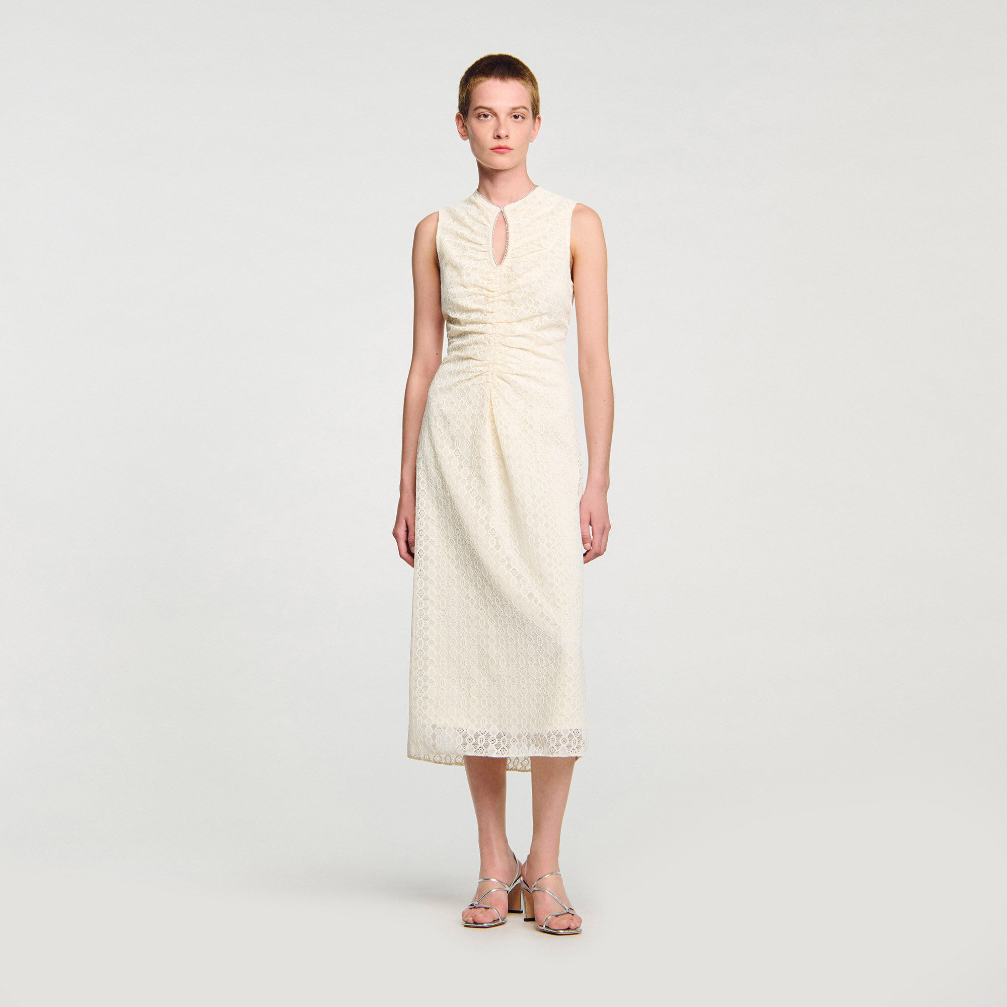 Lace Maxi Dress : Dresses color Ecru