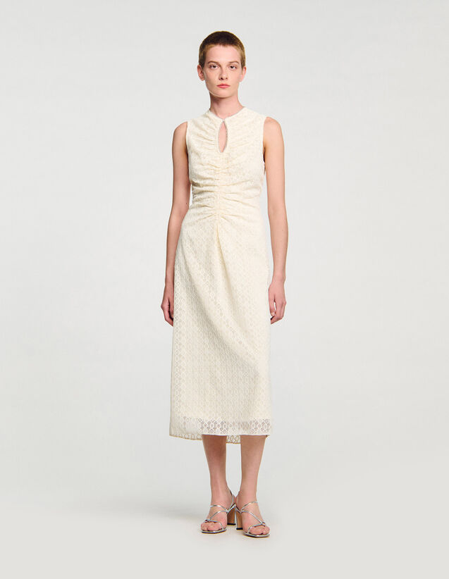 Lace Maxi Dress - SFPRO04513 | sandro-paris.com Lace Maxi Dress : Dresses color Ecru