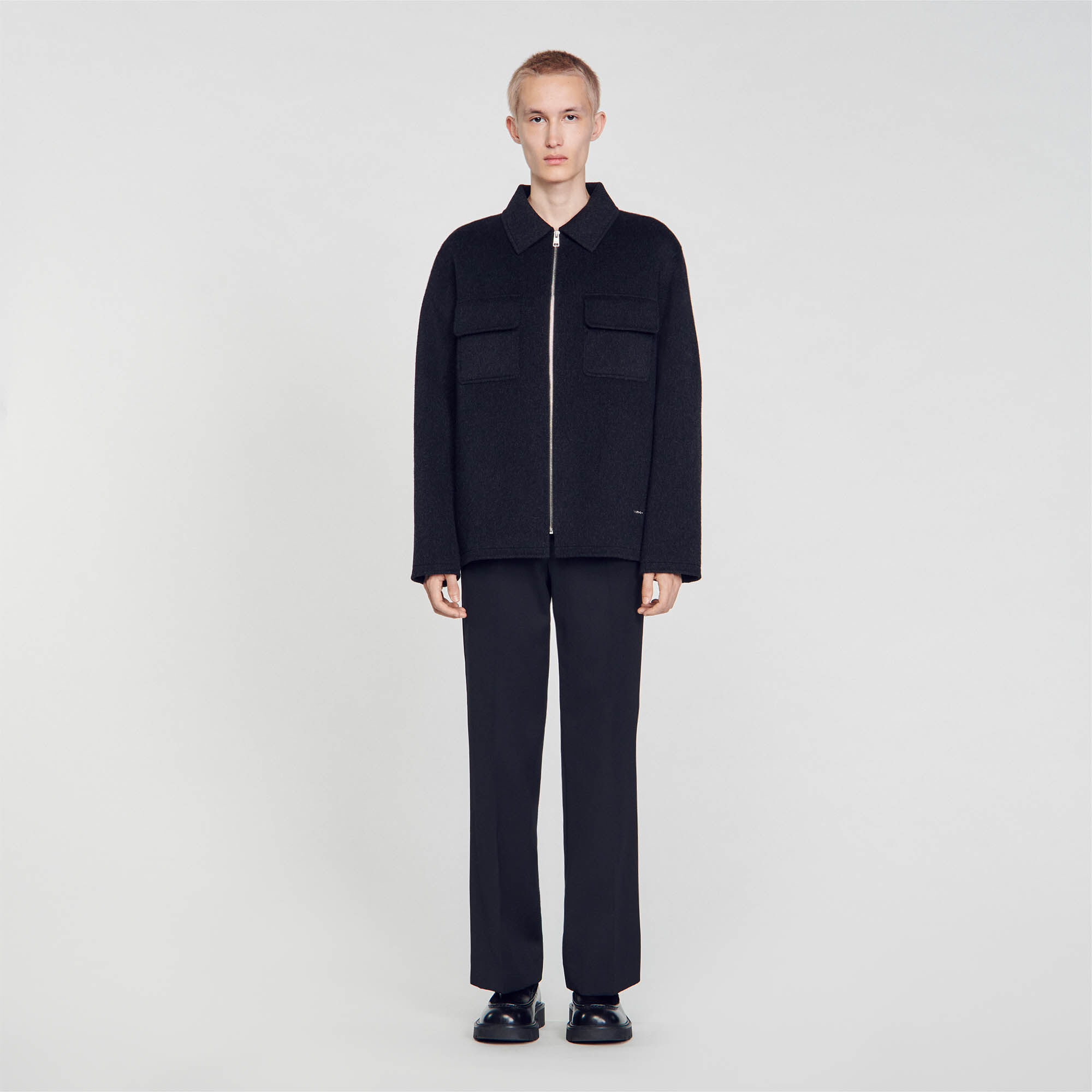 Zipped Overshirt : Jackets & Coats color Mocked Grey