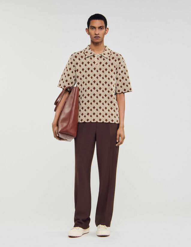 Rope Jacquard Shirt - SHPTR00699 | sandro-paris.com Rope Jacquard Shirt : Sweaters & Cardigans color Butter cream
