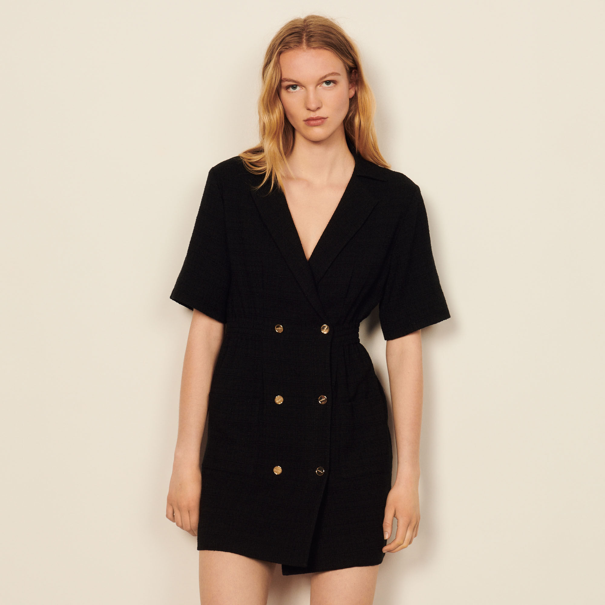 sandro knitted tailored dress