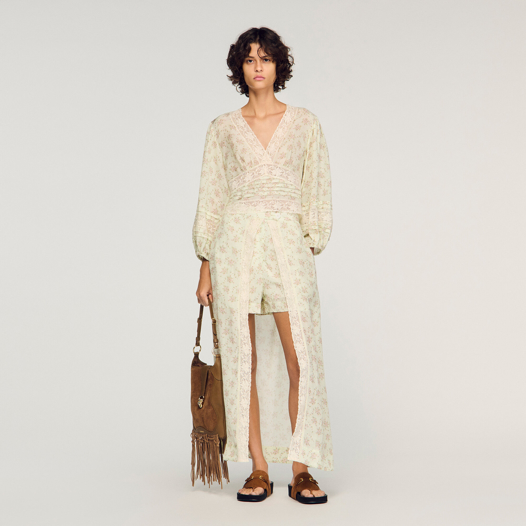 Floral Crop Top : Tops color Pink / Green