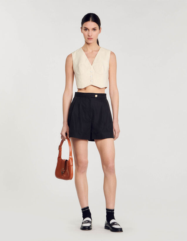 Gabardine Shorts : Skirts & Shorts color Black