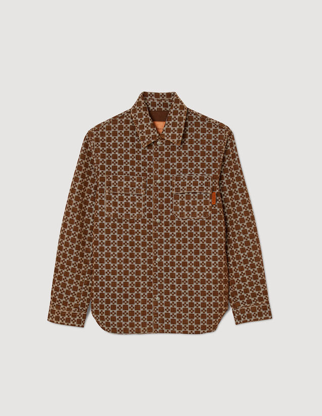 Square Cross Overshirt : Spring Summer Collection color Black Brown