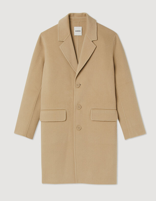 Straight-Cut Wool Coat : Trench coats & Coats color Heather Charcoal