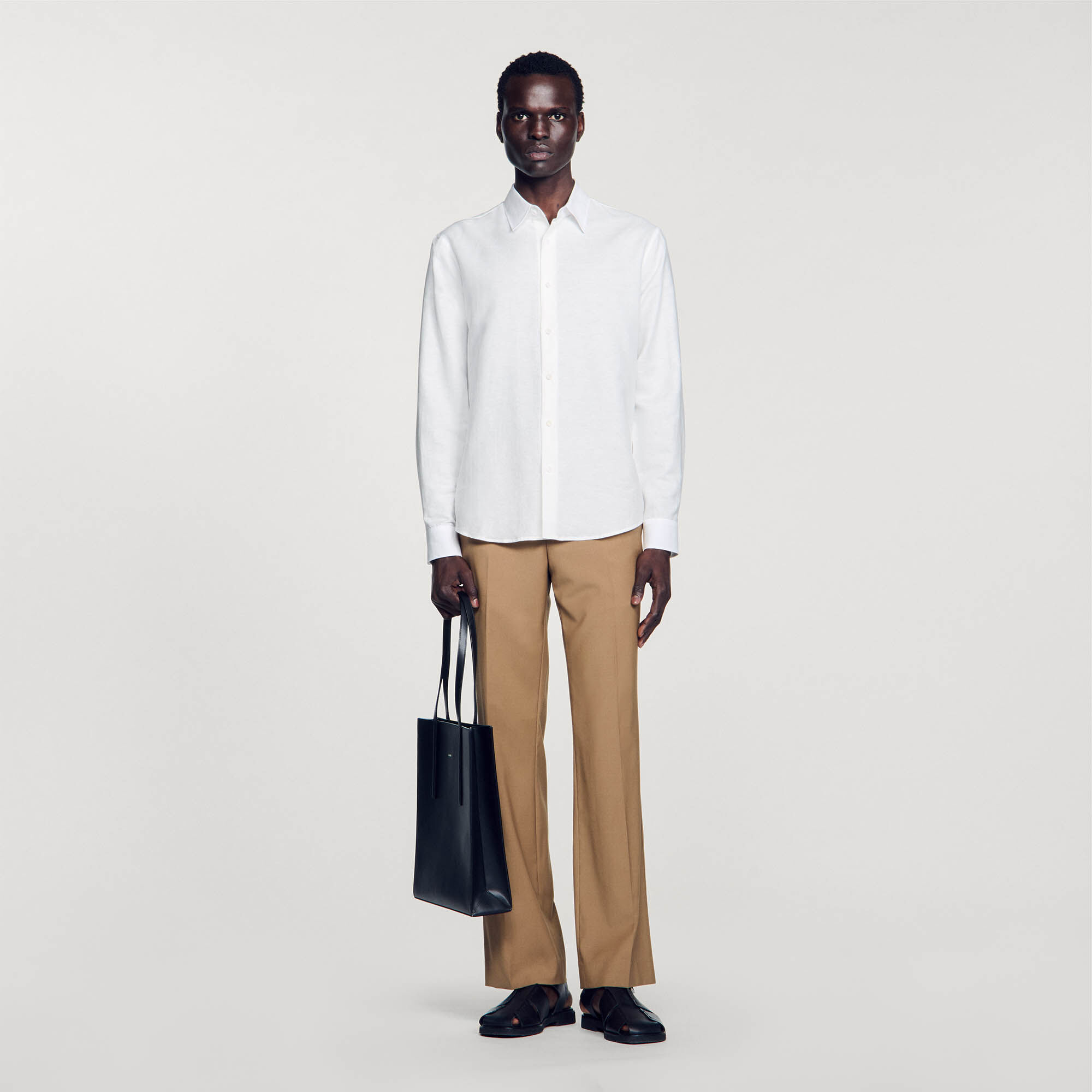 Cotton And Linen Shirt : Shirts color white