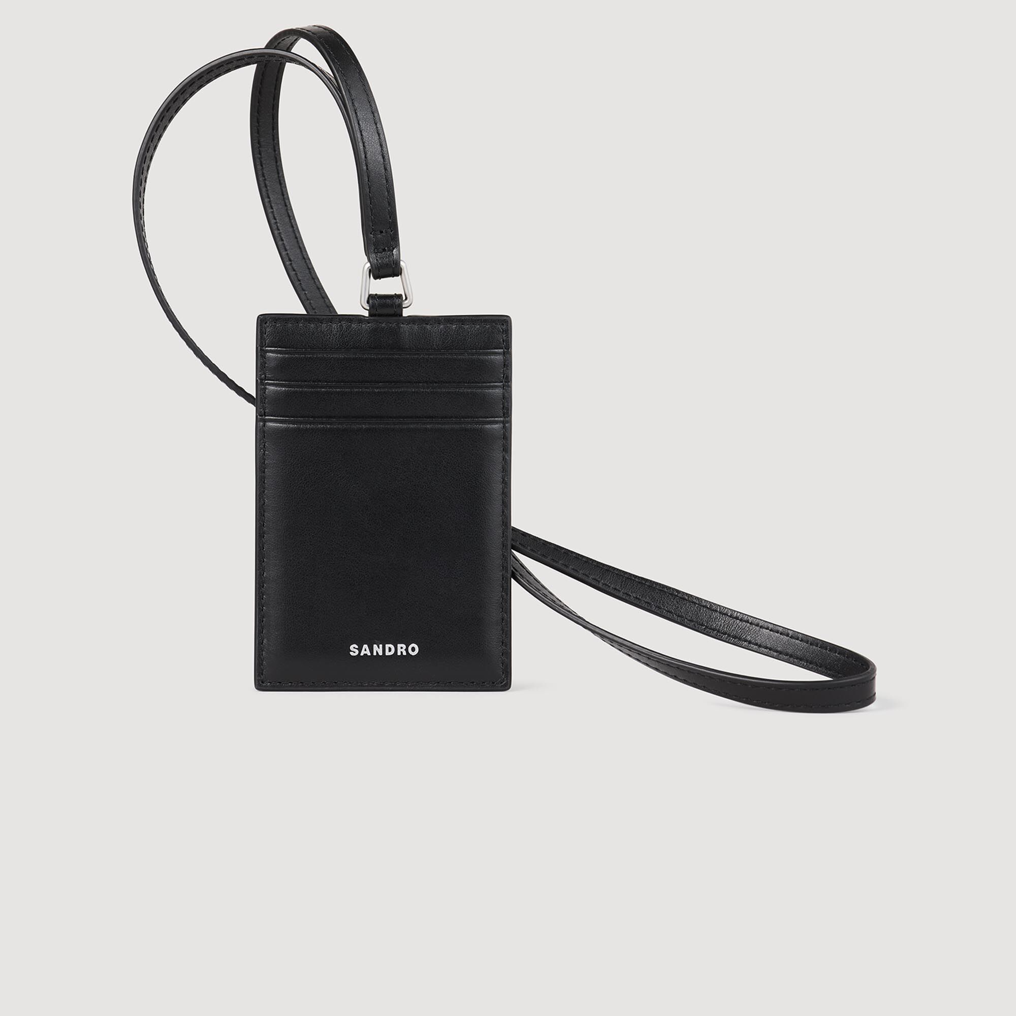 Leather Strap Card Holder : Other Accessories color Black
