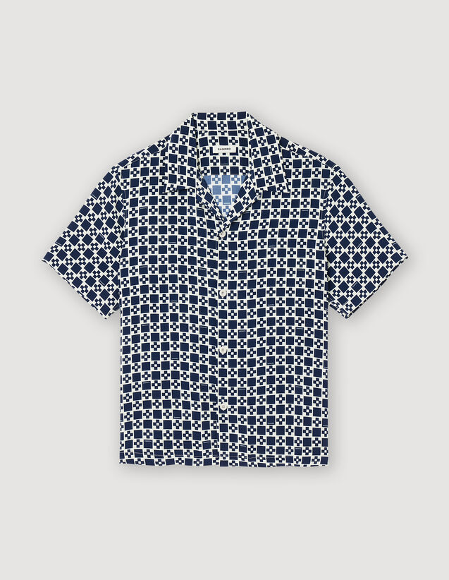 Flowing Short-Sleeved Shirt : Cross Signature color SQUARE CROSS NAVY
