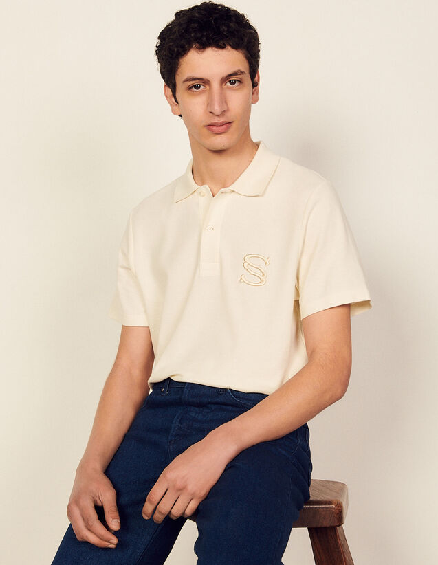 Embroidered Polo Shirt : Pants & Shorts color Ecru