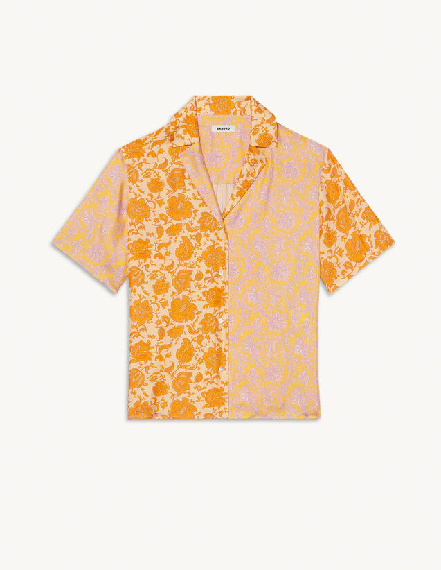 Floaty Shirt With Folk Flower Print : Shirts color Yellow