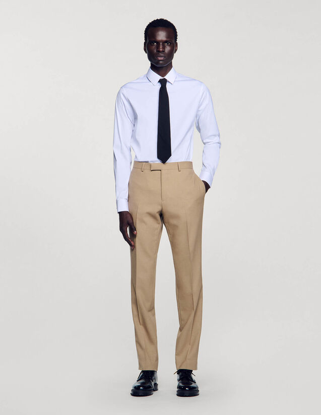 Wool Suit Trousers - SHPPA01057 | sandro-paris.com Wool Suit Trousers : Suits & Tuxedos color Beige