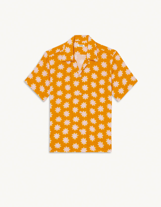 Printed Flowing Shirt : Shirts color Orange