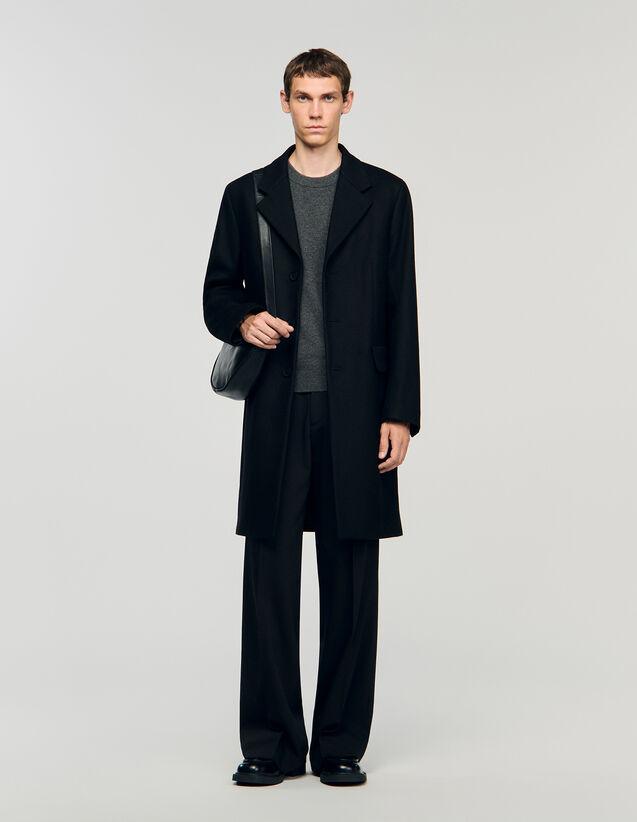 Wool And Cashmere Coat - SHPMA00382 | sandro-paris.com Wool And Cashmere Coat : Jackets & Coats color Black