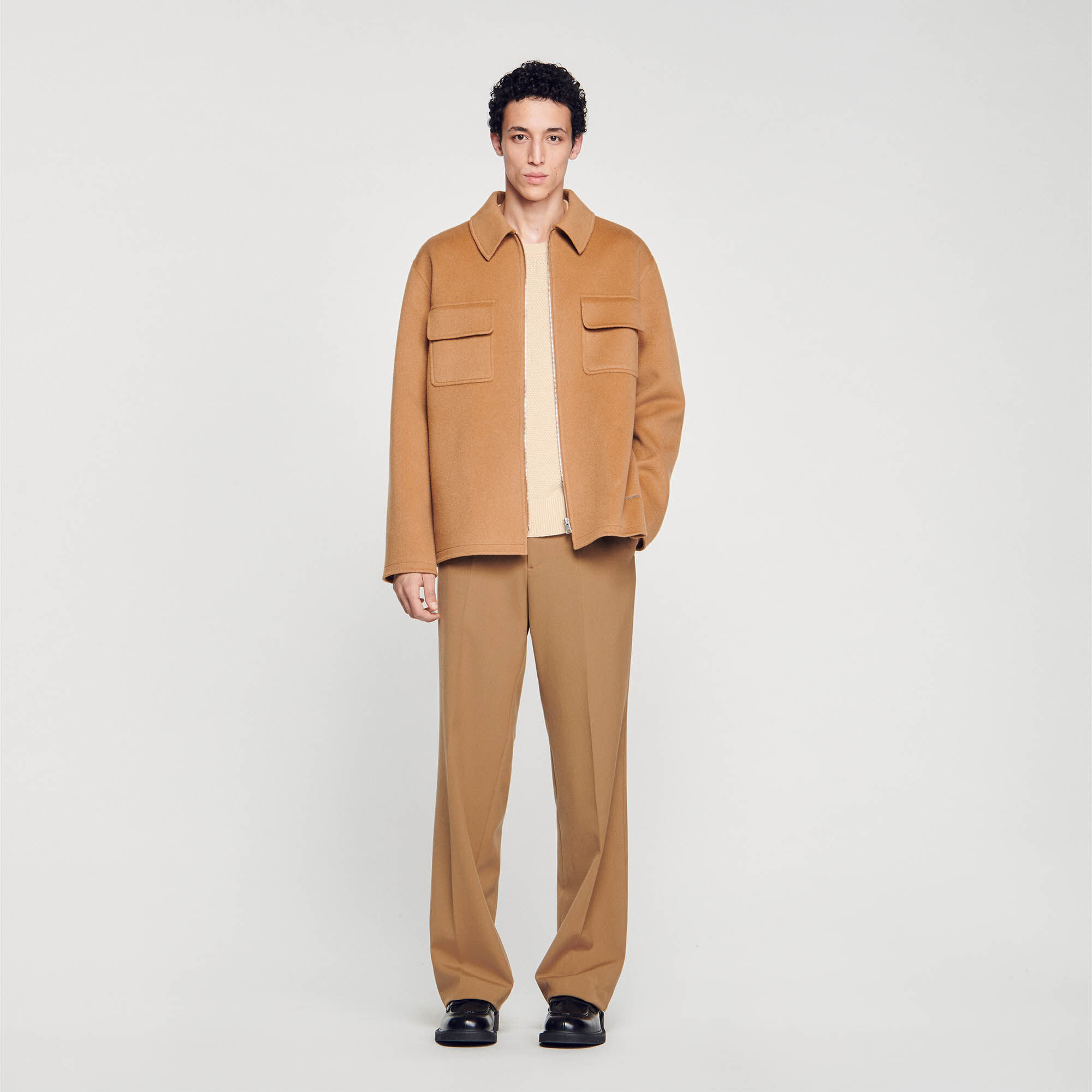 Zipped Overshirt : Jackets & Coats color Camel