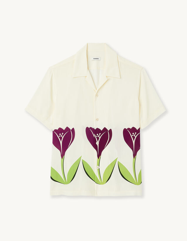 Floaty Shirt With Tulip Print : Shirts color Ecru