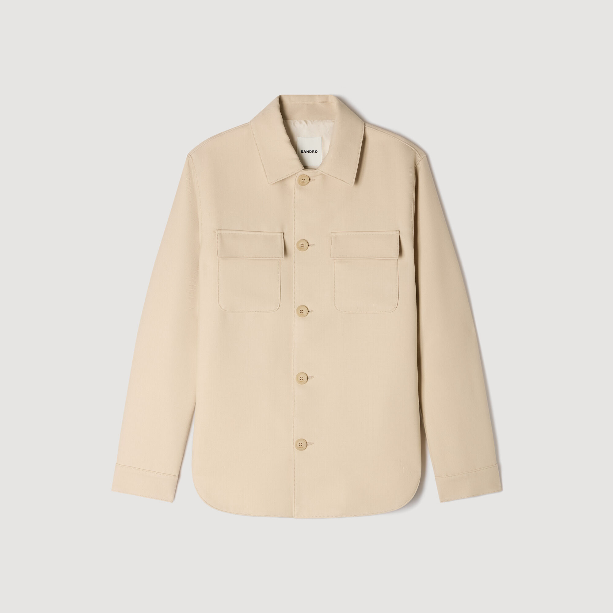 Buttoned Overshirt : Jackets & Coats color Beige