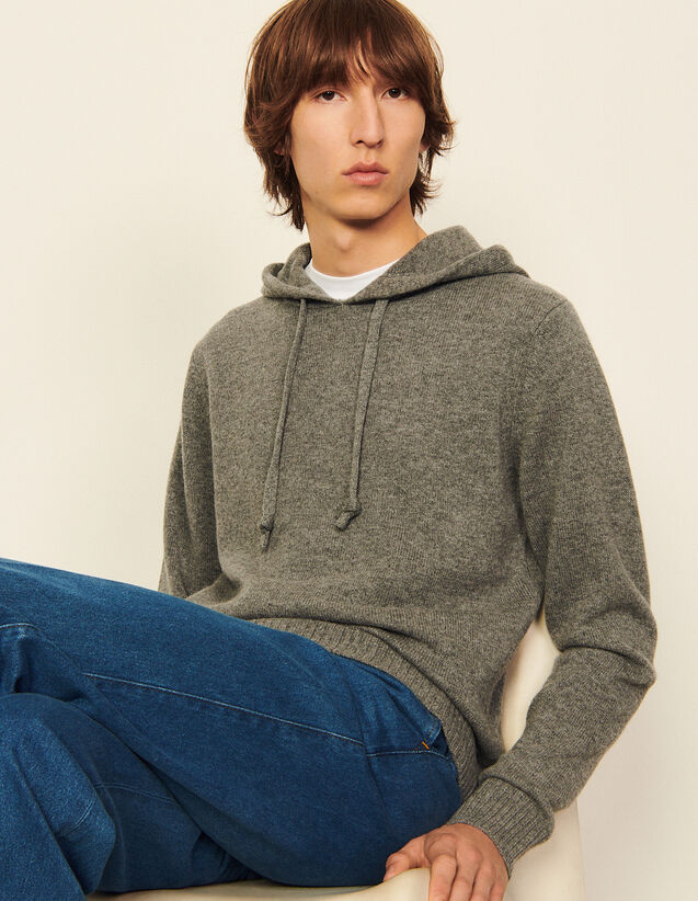 Wool And Cashmere Hoodie : Sweatshirts color White