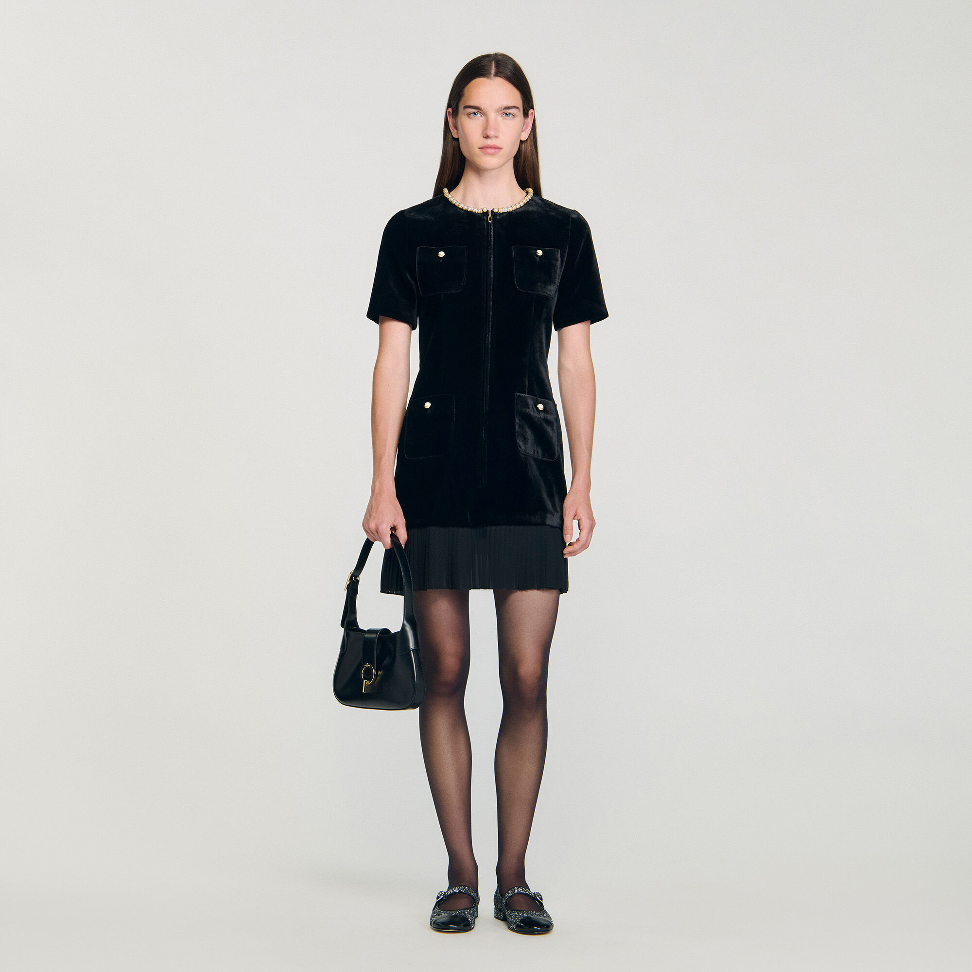 新品 ♡ Sandro 黒ミニワンピース♡38 新品 ♡ Sandro 黒ミニワンピース♡38 sandro(サンドロ
