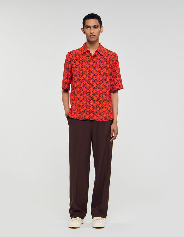 Loose-Fit Rope Print Shirt - SHPCM01487 | sandro-paris.com Loose-Fit Rope Print Shirt : Shirts color Butter cream