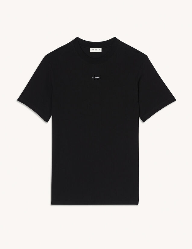 Sandro Embroidered T-Shirt : T-shirts & Polo shirts color Black
