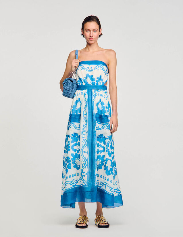 Strapless Dress : Dresses color Blu / White