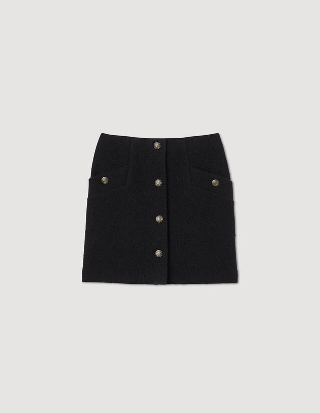 Short Skirt With Buttons : Skirts & Shorts color Black