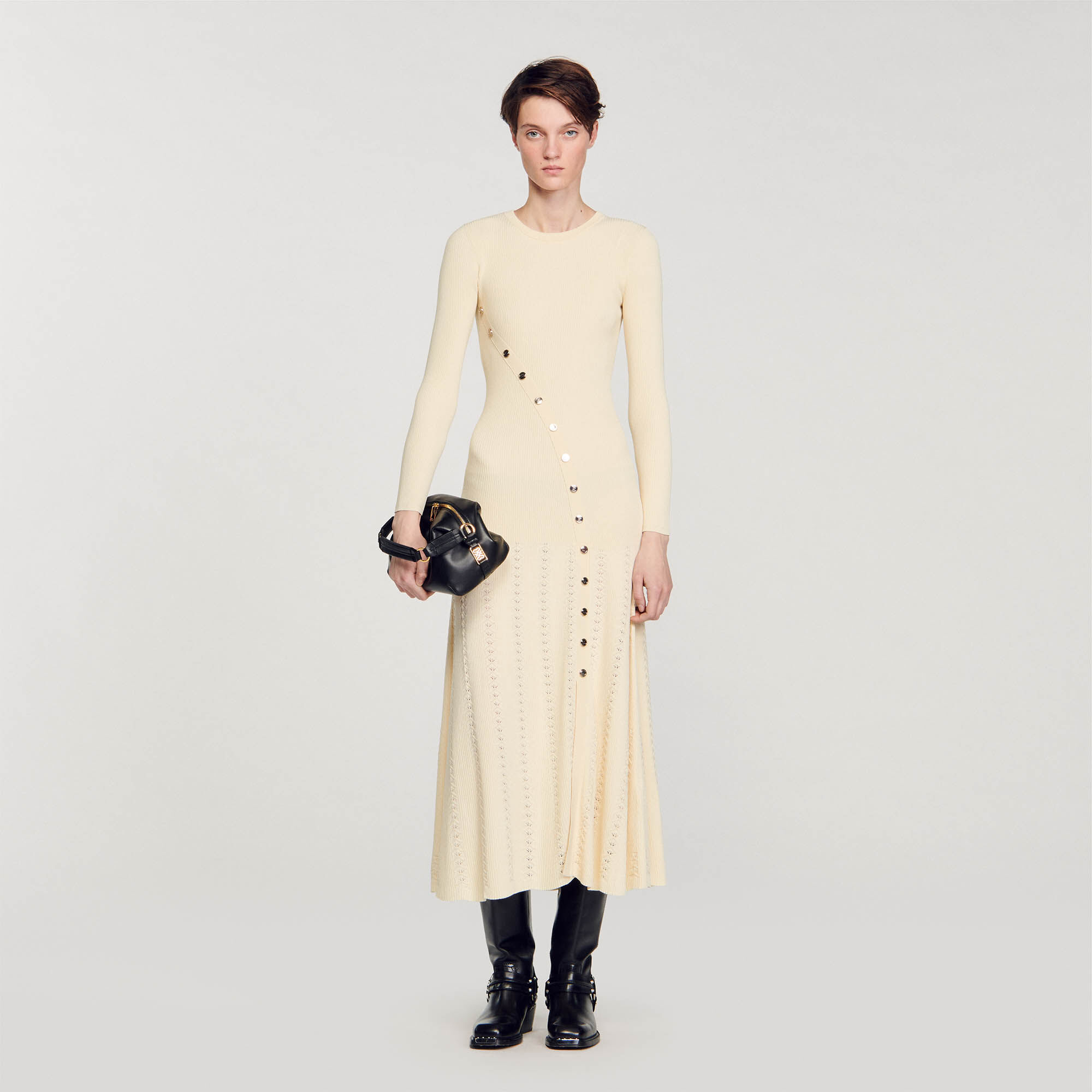 Knit Midi Dress : Dresses&nbsp; color Beige