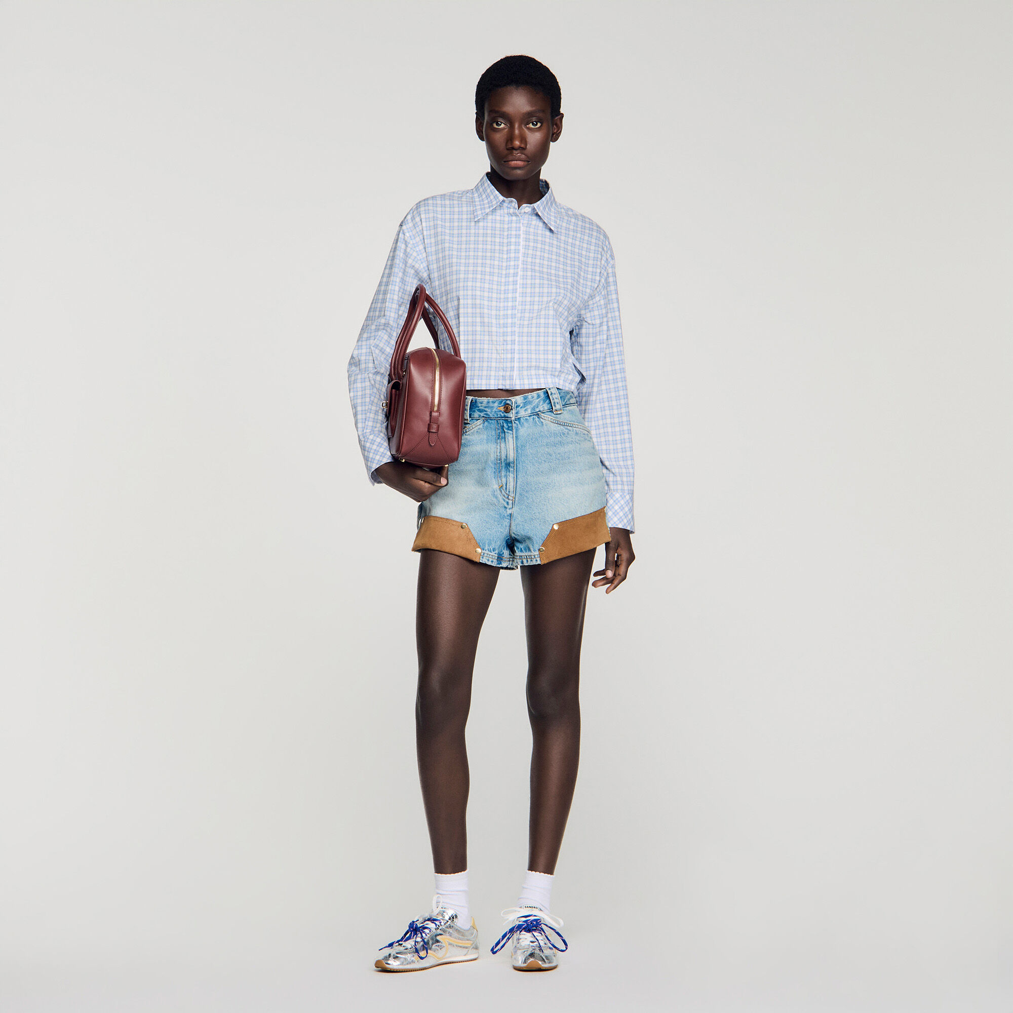 Short Checked Shirt : Shirts color Blu / White