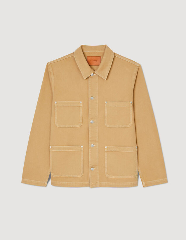 Denim Worker Jacket : Trench coats & Coats color Beige