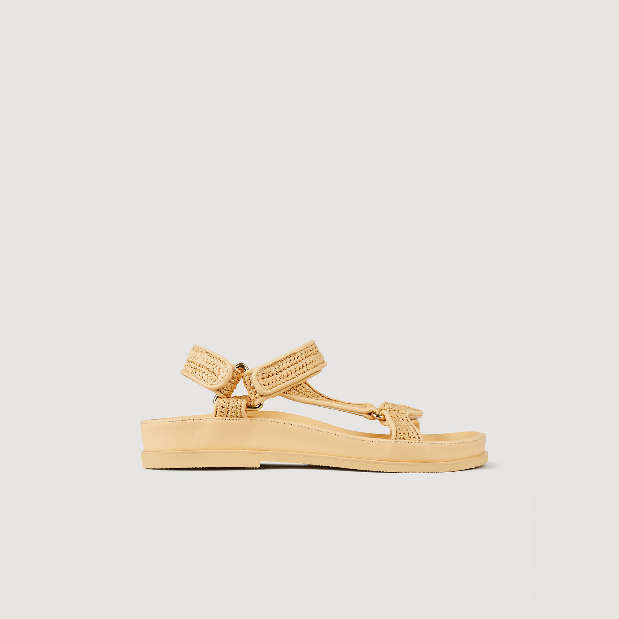 Flat Raffia Sandals : Shoes&nbsp; color Beige