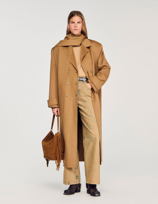 Oversized Wool Coat - SFPOU00648 | sandro-paris.com Oversized Wool Coat : Coats color Camel