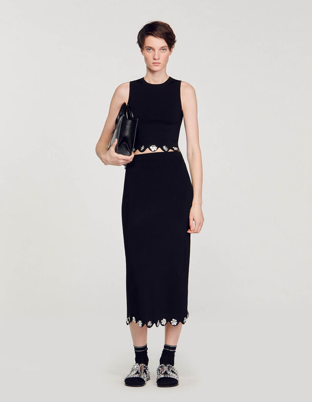 Long Knit Skirt : Skirts & Shorts color Black