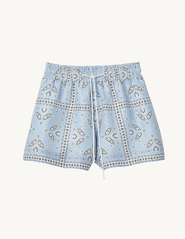 Printed Shorts : Skirts & Shorts color Blue/white