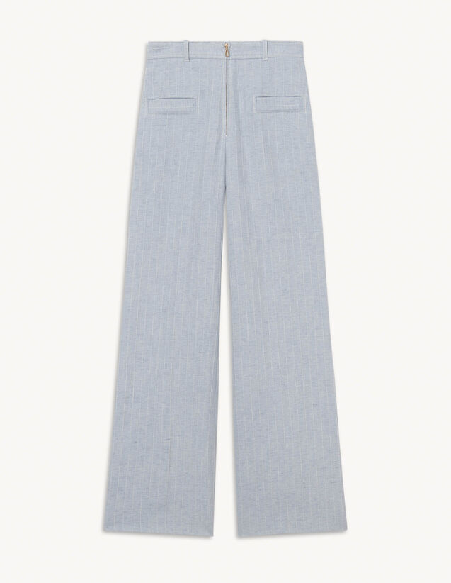 Pinstripe Trousers : Pants color Light bu jean