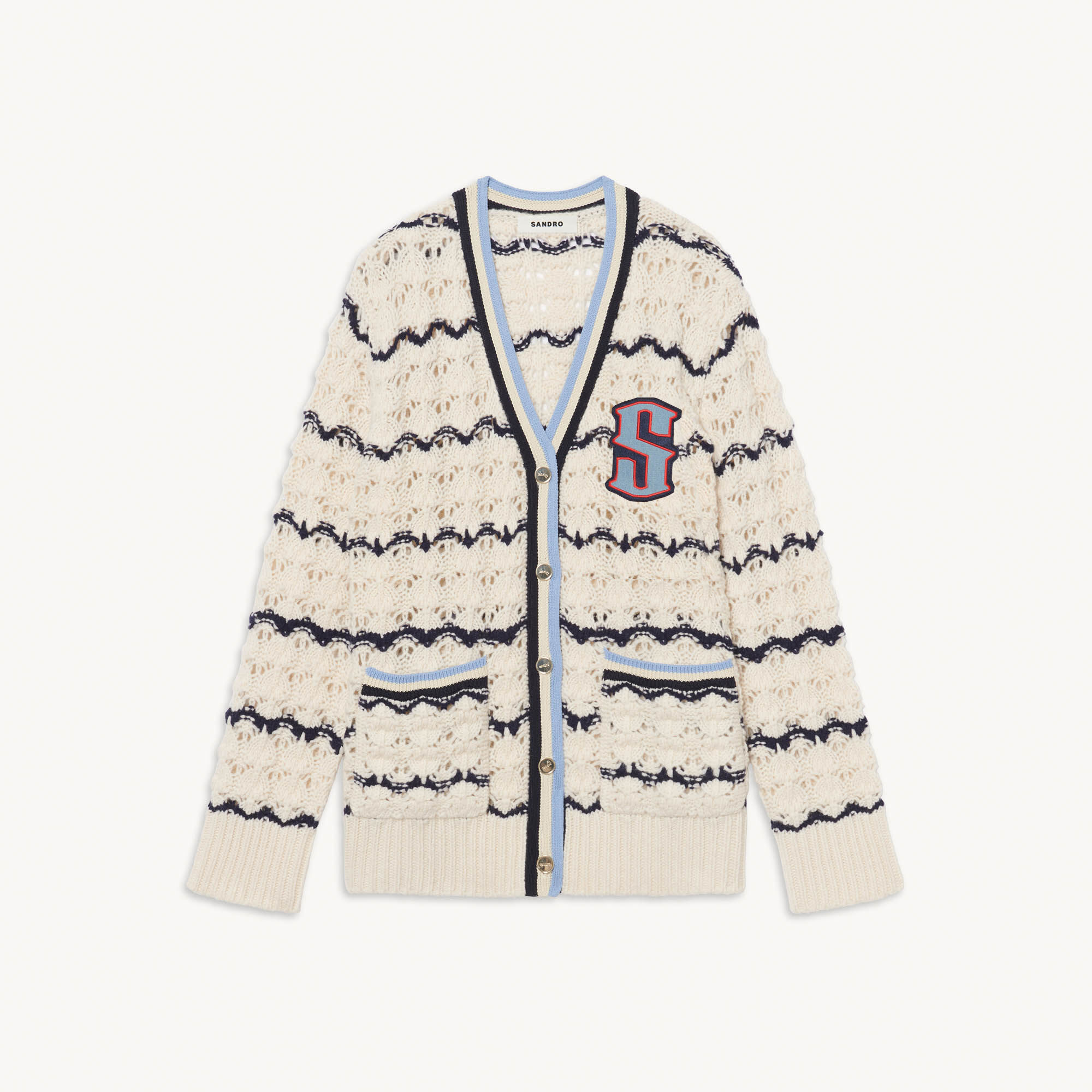 Coatigan With Patch Sweaters Cardigans Sandro paris