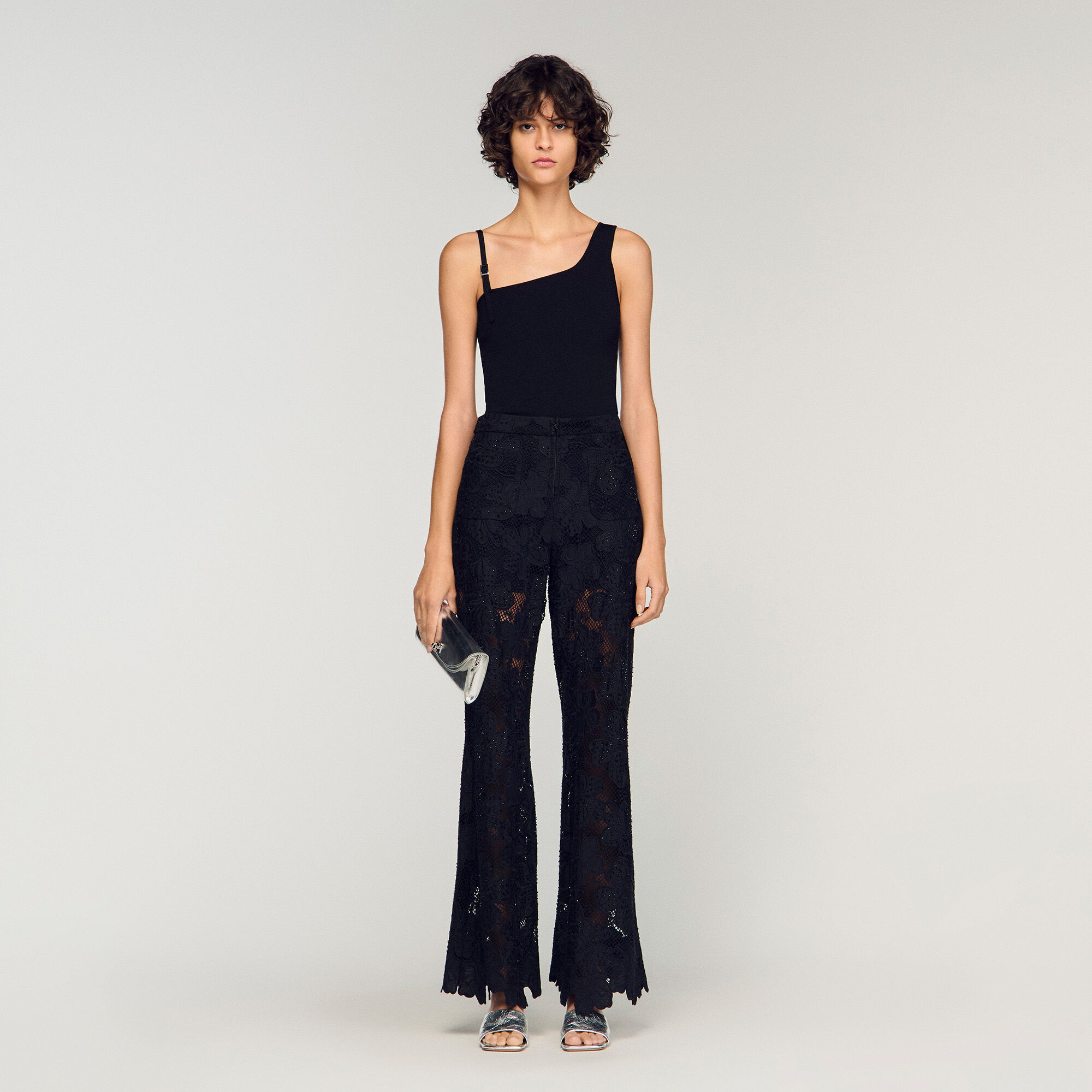 Asymmetric Knit Jumper : Sweaters & Cardigans color Black