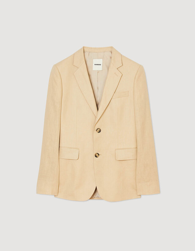 Linen Suit Jacket : Trench coats & Coats color Beige
