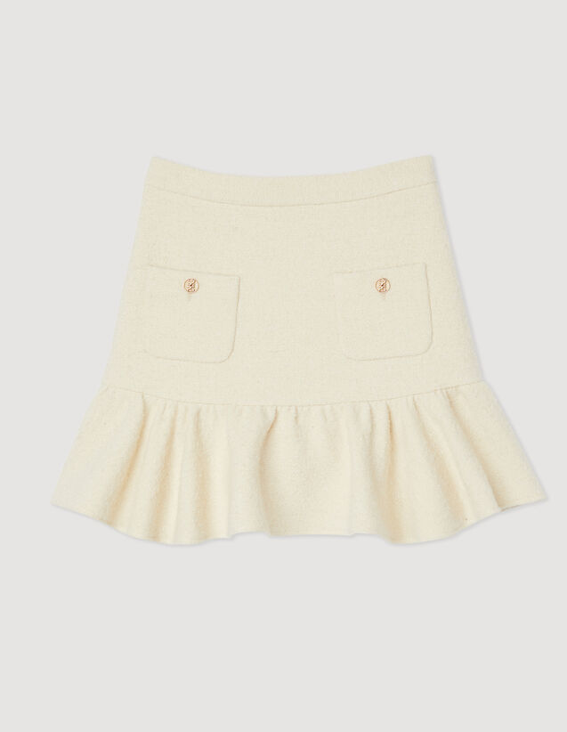 拼接荷叶边半身裙 : Skirts & Shorts color Ecru