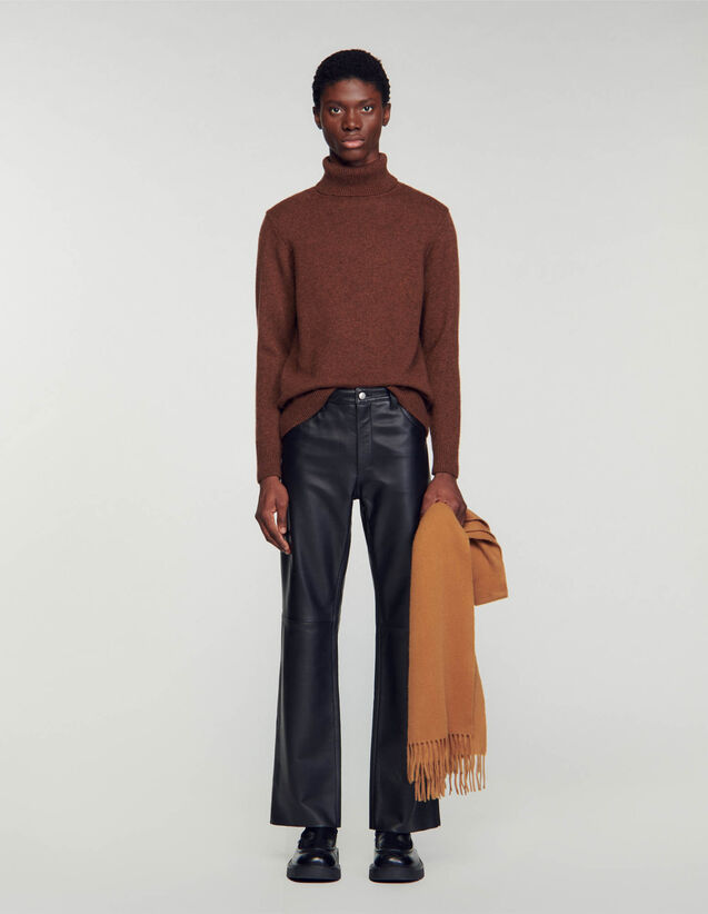 Wool And Cashmere Turtleneck Jumper : Sweaters & Cardigans color Black