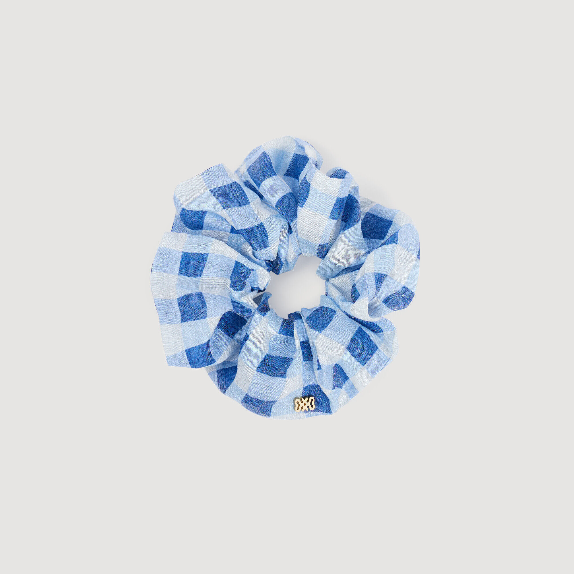 Gingham Scrunchie : Other accessories color Blu / White