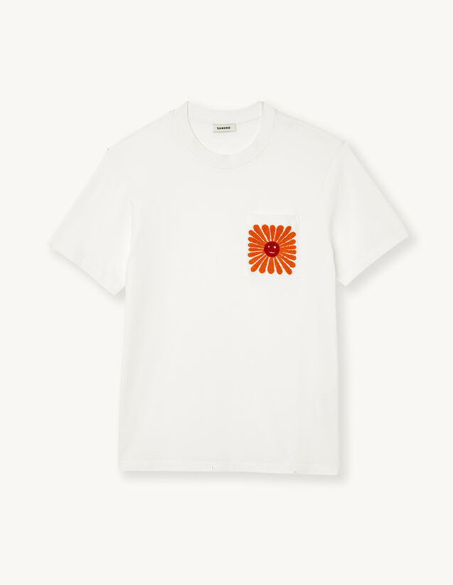 Organic Cotton T-Shirt With Patch : T-shirts & Polo shirts color white