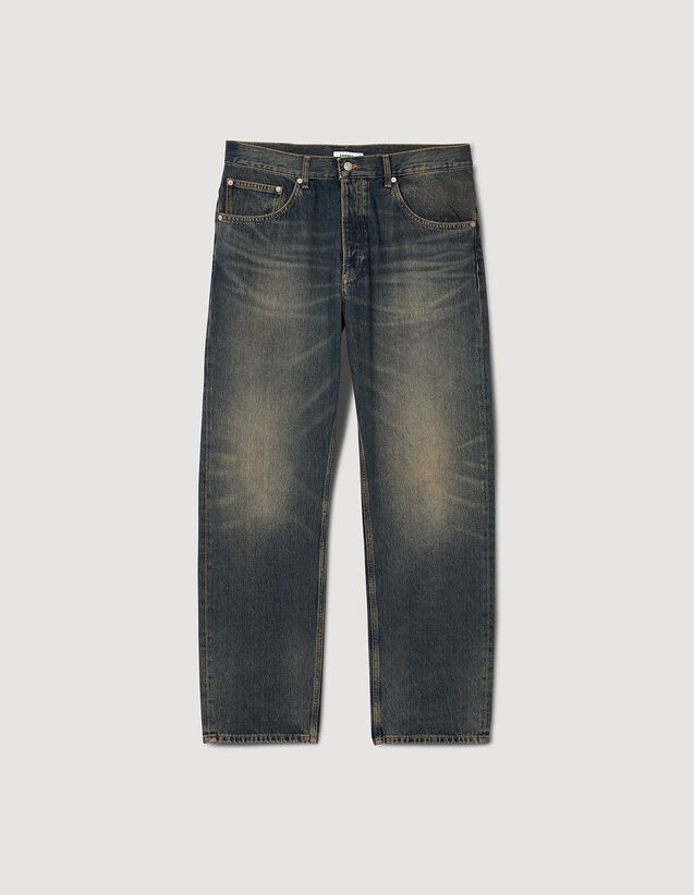 Regular Faded Jeans : Spring Summer Collection color Blue Vintage - Denim