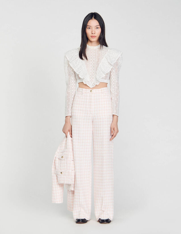Tweed Trousers : null color Light Pink
