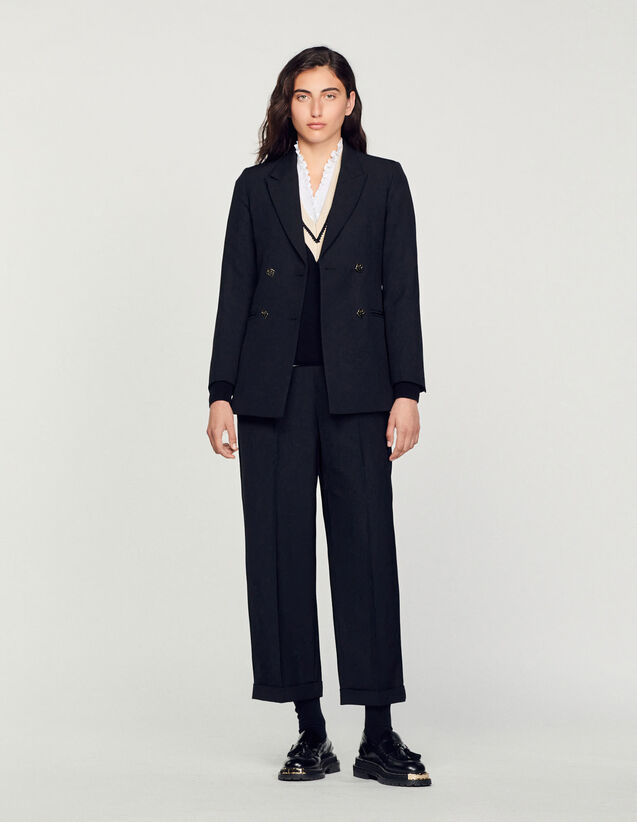 Double-Breasted Suit Jacket : Blazers & Jackets color Black