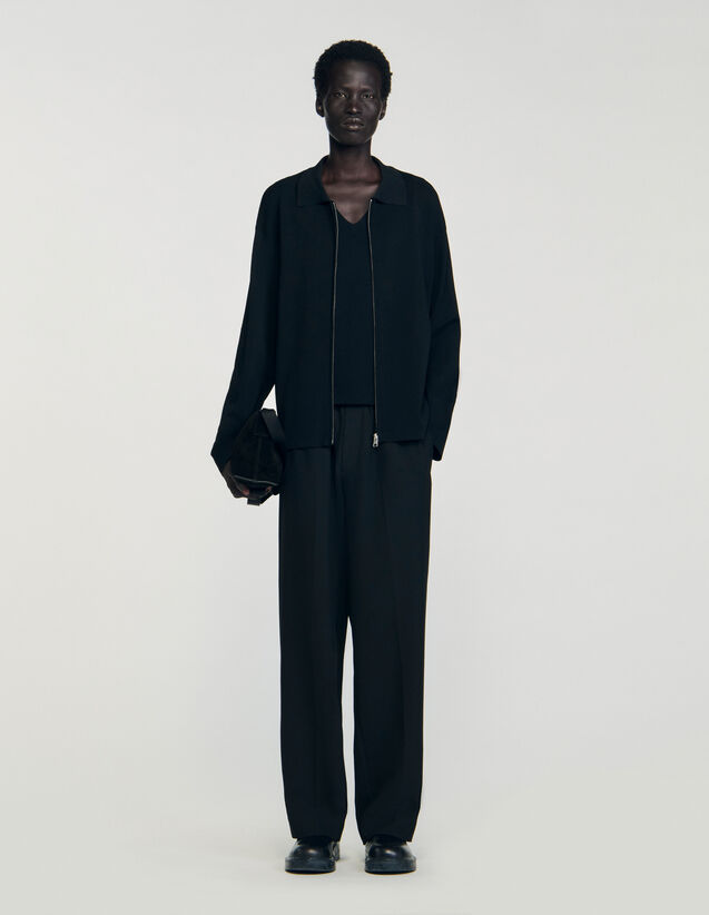 Zip-Up Cardigan - SHPTR00659 | sandro-paris.com Zip-Up Cardigan : Sweaters & Cardigans color Black