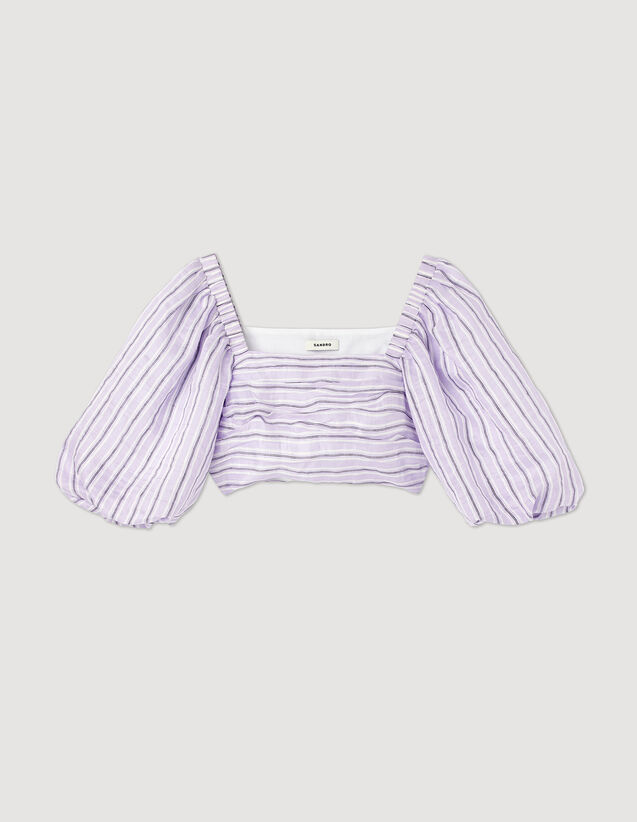Striped Cropped Top : Tops color Lilac / Black