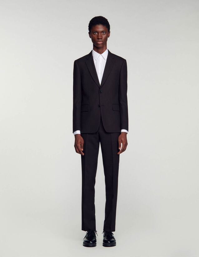 Wool Suit Jacket : Suits & Tuxedos color Dark Grey