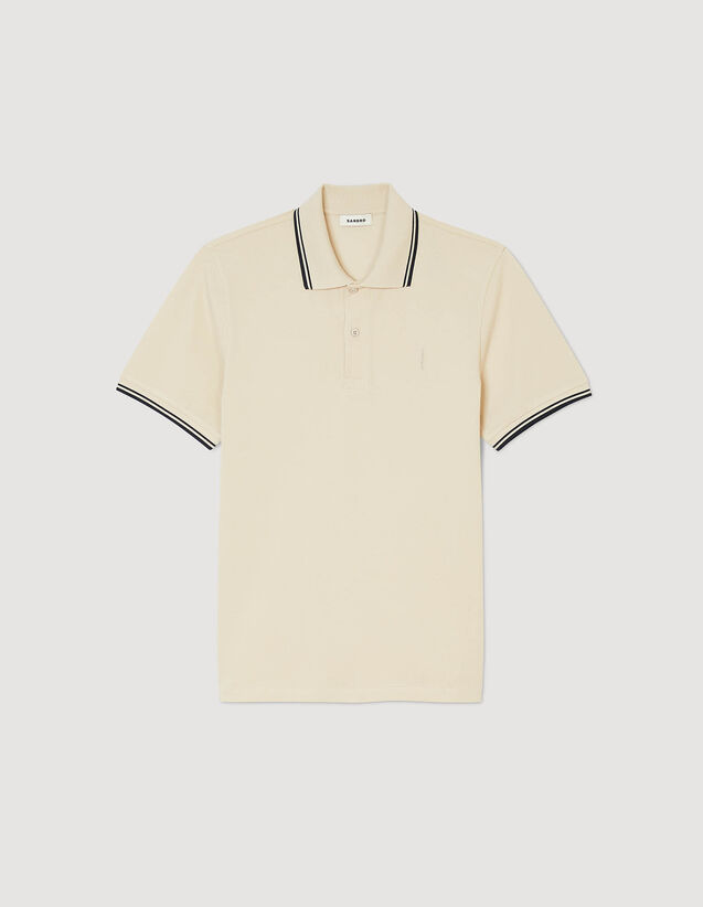 Cotton Piqué Polo Shirt : T-shirts & Polo shirts color Greige