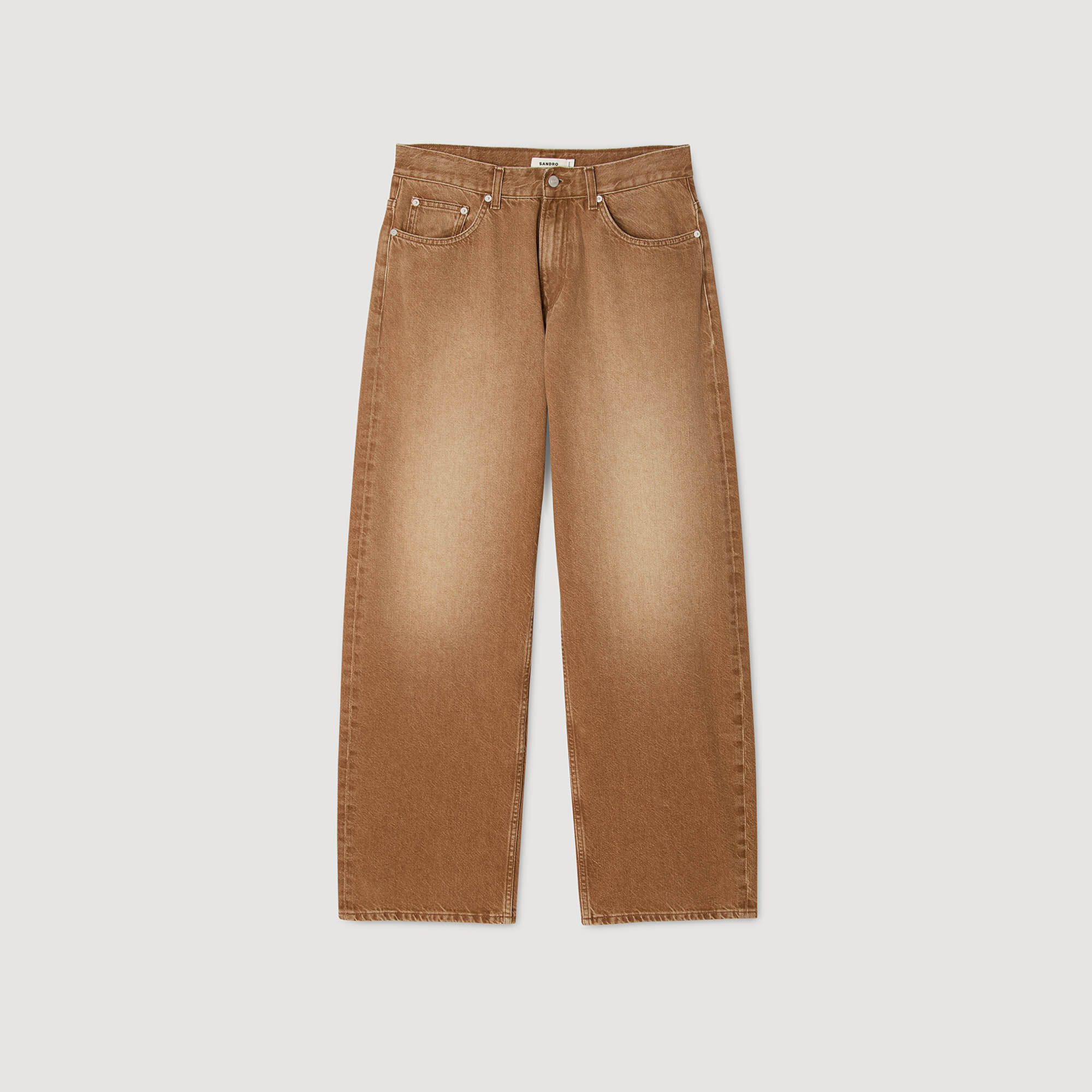 Faded Cotton Baggy Jeans : Jeans color 