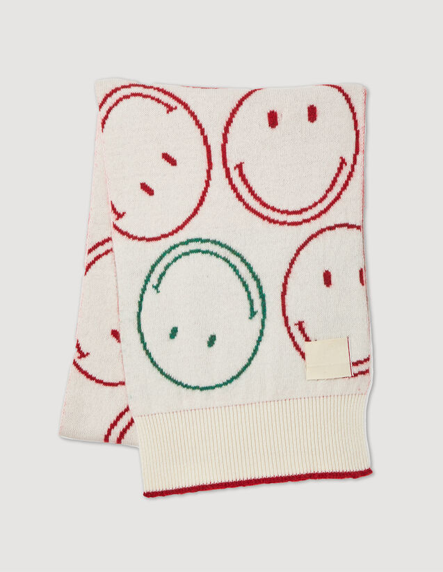 Smiley Scarf : Christmas Collection color Ecru